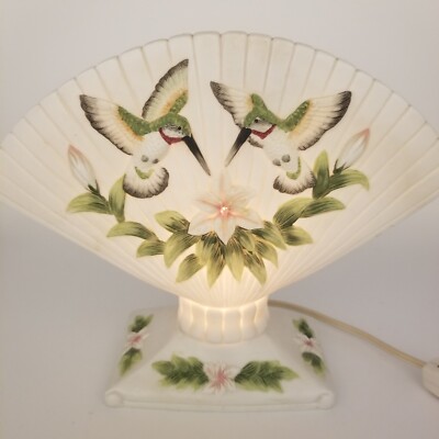 Vtg '96 Seymour Mann Night Light Fan Hummingbirds Mario Bernini Ceramic Birds