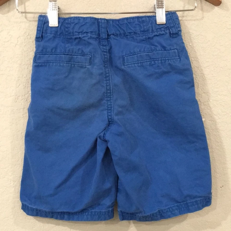 Pantalones Cortos Crazy 8 Niños Talla 6 Azul Chino Frente Plano Cintura Ajustable 100% Algodón Foto 2 de 4
