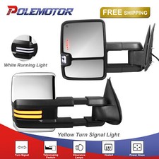 2pcs Chrome Tow Mirrors For Chevy Silverado Gmc Sierra W White Running Light 2pcs Chrome Tow Mirrors For Chevy Silverado Gmc Sierra W White Running Light