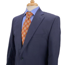 Saks Fifth Ave Navy Ermenegildo Zegna Wool Silk Slim Fit Blazer Sport Coat 40R