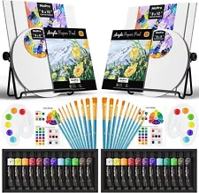 80PCS Acrylic Paint Canvas Set, Painting Supplies Kit for Artist Beginner, 2 Set