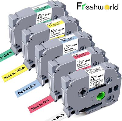 TZ-231 TZe-231 PT-D210 5 Pk Compatible Label Maker Tape 12mm for Brother P-Touch