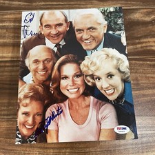 Betty White and Ed Asner Signed PSA DNA COA Mary Tyler Moore Photo 8x10