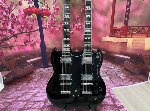 Black Double Headed EDS-1275 Double neck VOS Electric Guitar  USA free ship