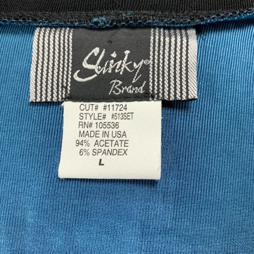 SLINKY BRAND Blouse Womens Large Cardigan Top Blue Black - Picture 3 of 7