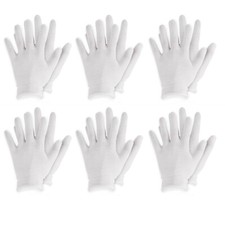 12 Pairs White Coin Jewelry Inspection Gloves Cotton Work Gloves Eczema Hand Spa
