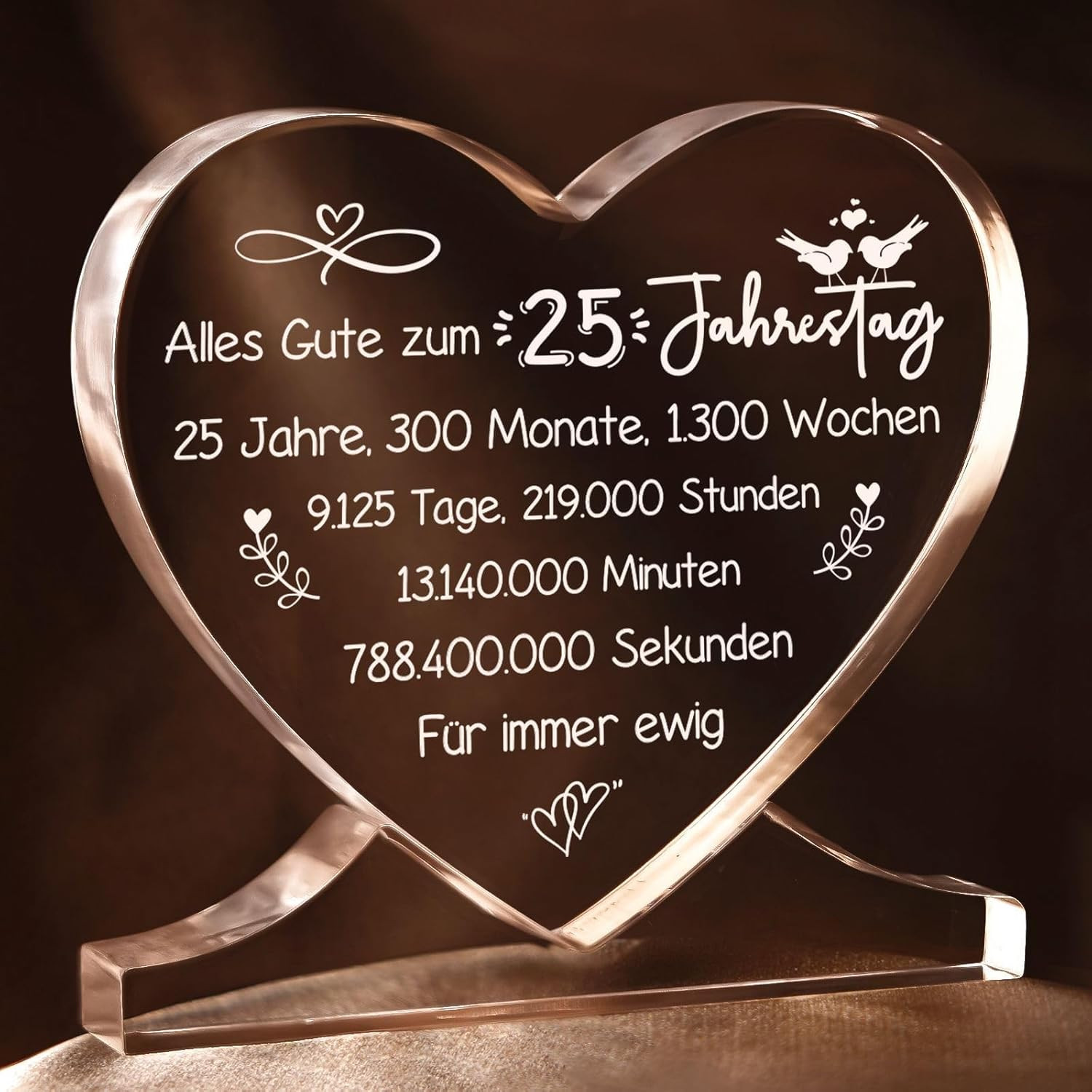 Juratar® 25. Jahrestag Geschenk für Paare 25. Hochzeitstag Geschenke für ihn und