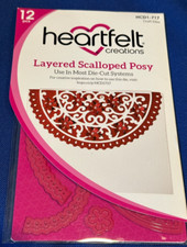 Heartfelt Creations LAYERED SCALLOPED POSY Dies HCD1-717 EUC