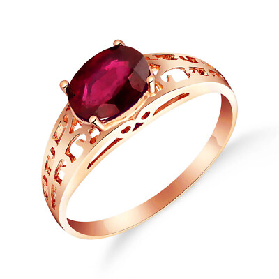 14K. SOLID GOLD FILIGREE RING WITH NATURAL RUBY