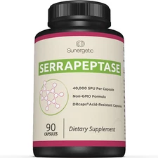 Serrapeptase Enzyme Supplement-Supports Sinus Health -40,000 SU Per Capsule
