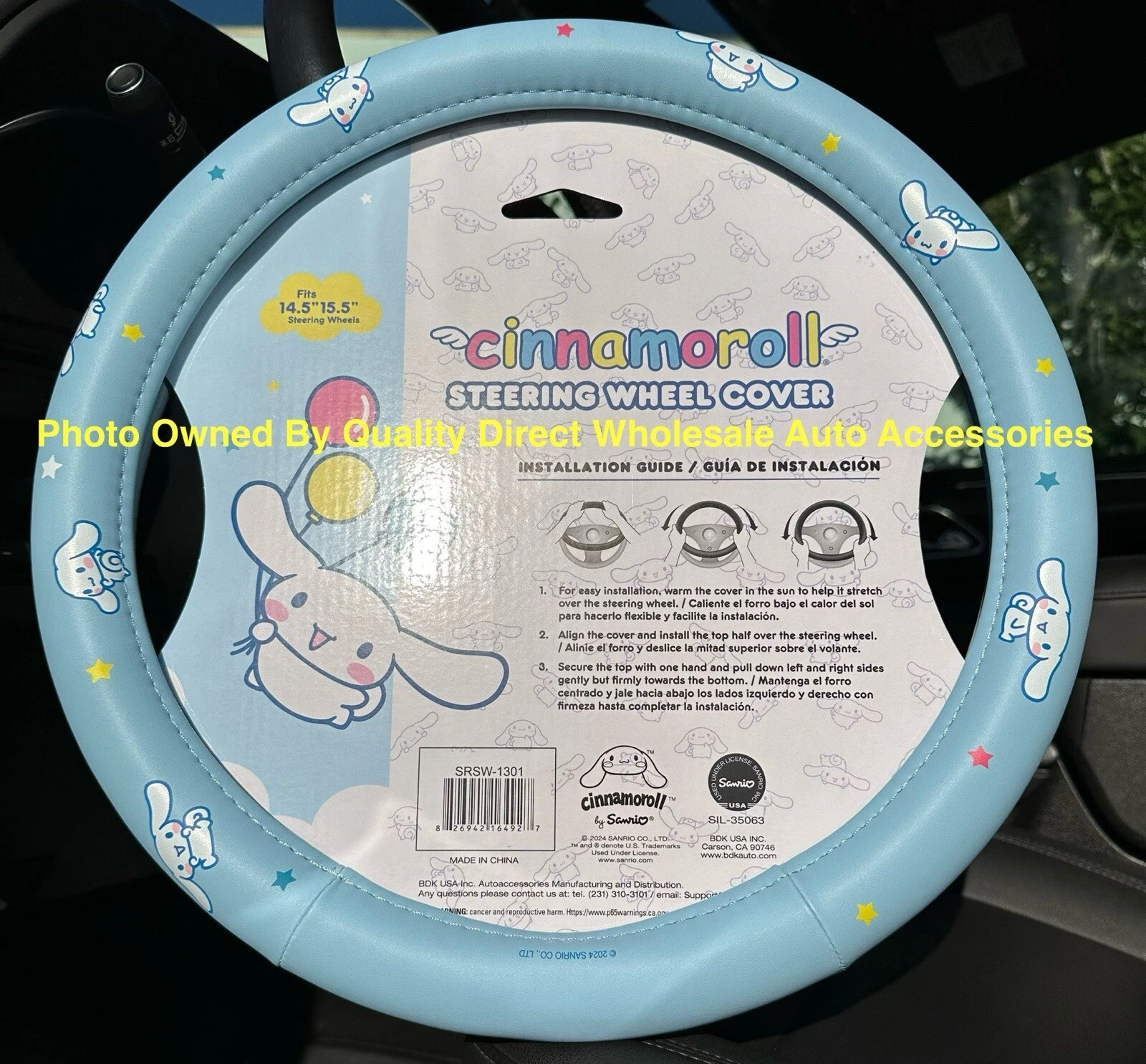 Cinnamoroll Steering Wheel Cover Universal Authentic Sanrio Best gift NEW Cute