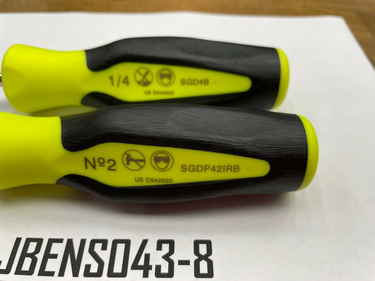 nao海外shopgallery Snap-on Tools NEW HI-VIZ 2pc Soft Grip Instinct Handle Stubby