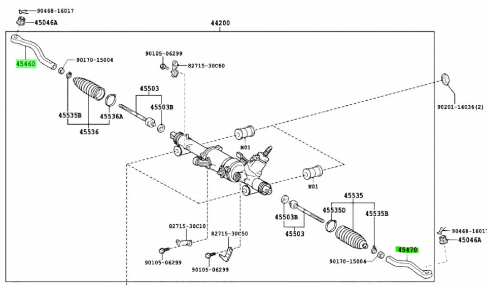 JUEGO DE VARILLA, CORBATA, R&L OEM Toyota Lexus GS300 GS350 GS430 GS460 GRS191 URS190 Foto 2 de 2