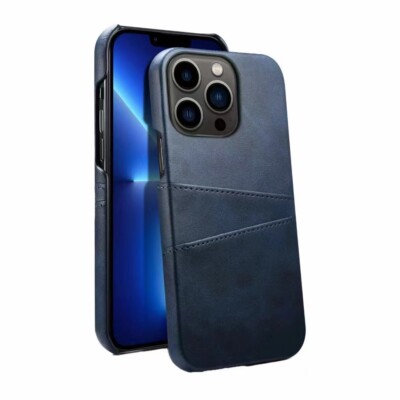 For iPhone 15 14 Plus 13 Pro 12 11 Leather Card Holder Wallet Back Case Cover