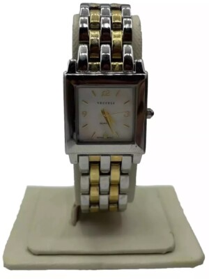 Vecceli Italy Watch Mother of Pearl Face Multi-Tone Gold Silver Boxed
