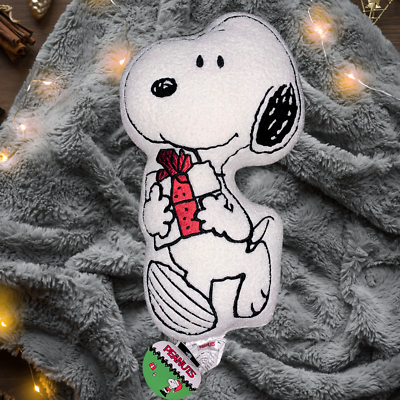 Peanuts Snoopy Christmas Pillow Snoopy Holiday Present Sherpa