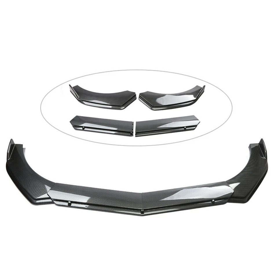 Front Bumper Lip Splitter Spoiler + Strut Rods for Suzuki Swift Carbon Style Foto 2 de 4