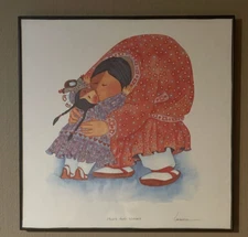 Barbara Lavallee "Hugs and Kisses" Print Signed and Framed Under Glass