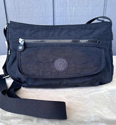 Kipling Black Solid Shoulder Bag Zip Closure Adjustable Strap Lined Pockets