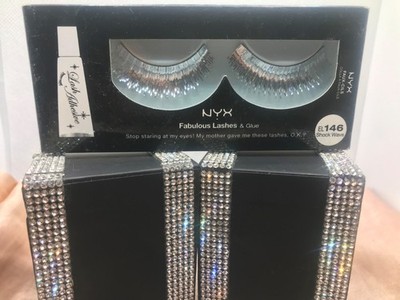 NYX Fabulous Lashes & Glue EL146  Shock Wave Sparkle Silver Shine. NOS. Read!