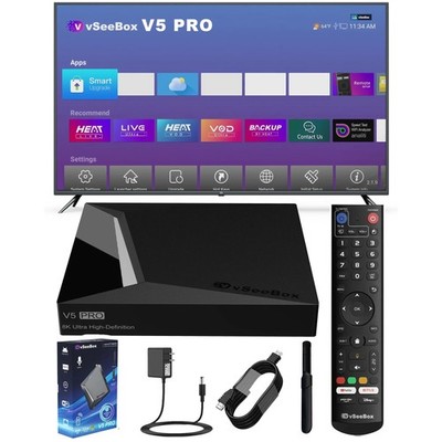 vSeeBox V5 Pro Voice Control Android TV Box, Authorized Distributor free gift
