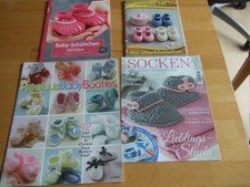 4 x BABY - HANDARBEITSHEFTE  meist Socken und...