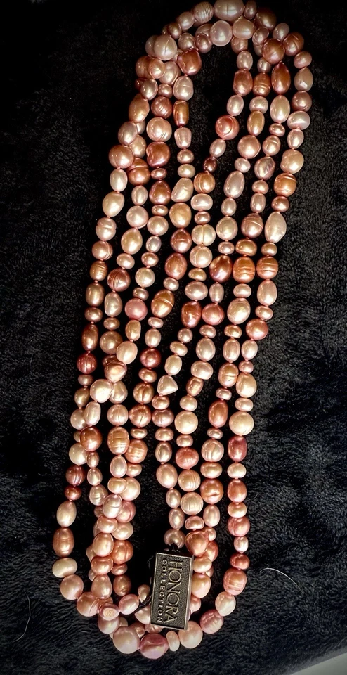 Collar Honora 78" Endless Strand perlas rosa nuevo en caja Foto 3 de 4