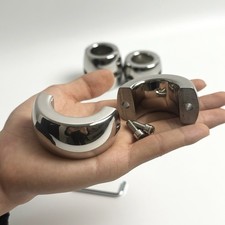 Magnetic Male Scrotum Penis Ring Stretcher Testis Cock Ring Stainless Steel BDSM
