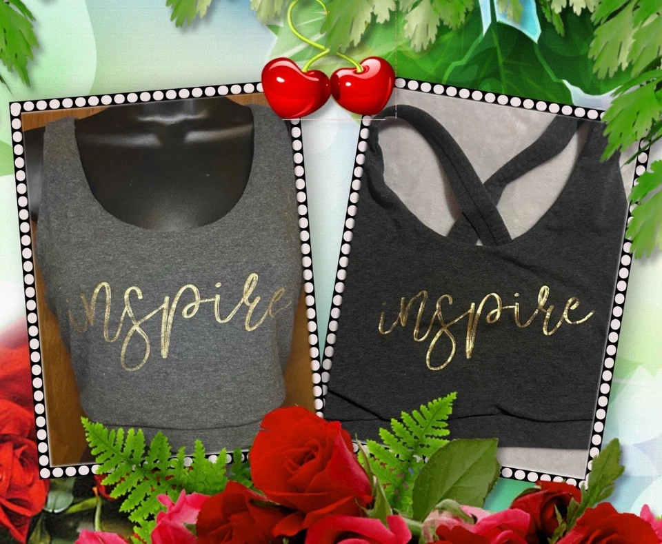 Sujetador deportivo Everlast gris espalda cruzada superior inspirar lámina dorada XL + REGALO GRATIS Foto 3 de 4