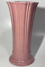 Homer Laughlin Company Fiesta Pottery Vase. Peony Pink Rose 9 5/8" Tall. Signed