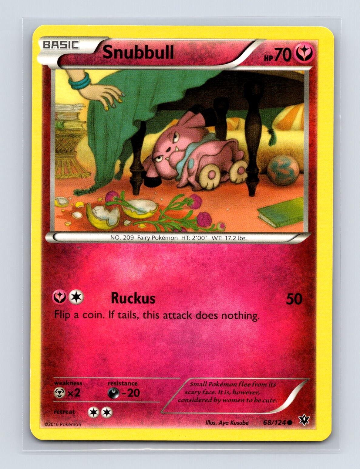 Snubbull 68/124 Pokemon Common 2016 FCO Fates Collide LP
