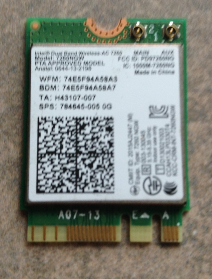 HP 717379-001 Intel Wireless-N 7260 7260GNW Wifi Wi-Fi WLAN Wireless Card