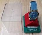 NOS Vintage Timex Snoopy "Denim" Tennis Wind Up Manual Mystery Watch & Case