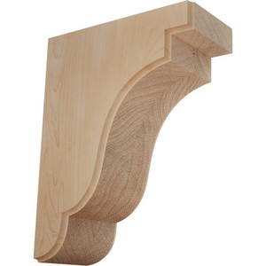 BKTW04X07X10BEMA Bedford Wood Brackets, 3 1/2"W x 7 1/4"D x 9 1/2"H , Maple