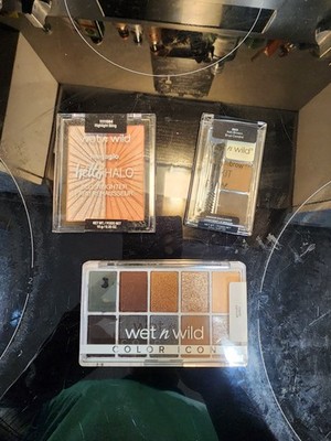 Wet n Wild Color Icon, Megaglo Hello Halo, Ultimate Brow Kit Full Size Lot
