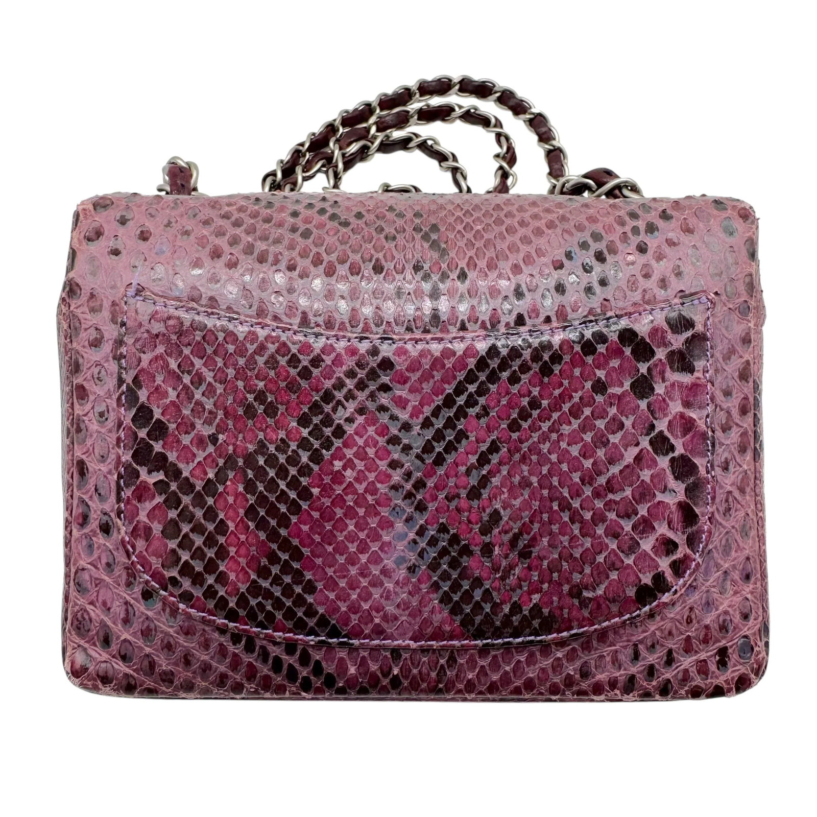Chanel Purple Python Small Square Flap Bag - image 3