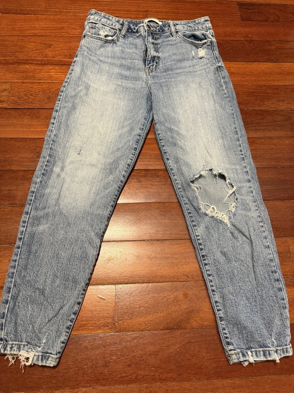 Eunina Girls Skinny Fit Distressed Light Wash Blue Denim Jeans Size 14