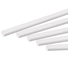 5pcs ABS Plastic Rod Round Solid White Bar 8mmx250mm for DIY Model Material