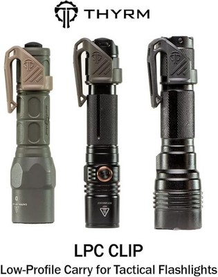 Low Profile Carry Clip for Flashlight - MOLLE Compatible & Durable Black Design
