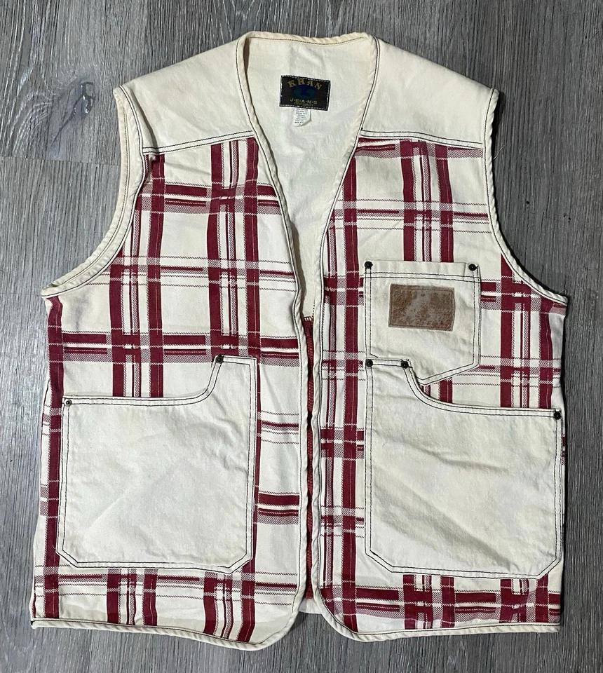 VTG Khan Jeans Denim Vest and Matching Shorts Size 38 Made In USA - Image 2 of 4