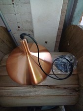 Copper Metal Shade Complete  With Pendent And Lamp
