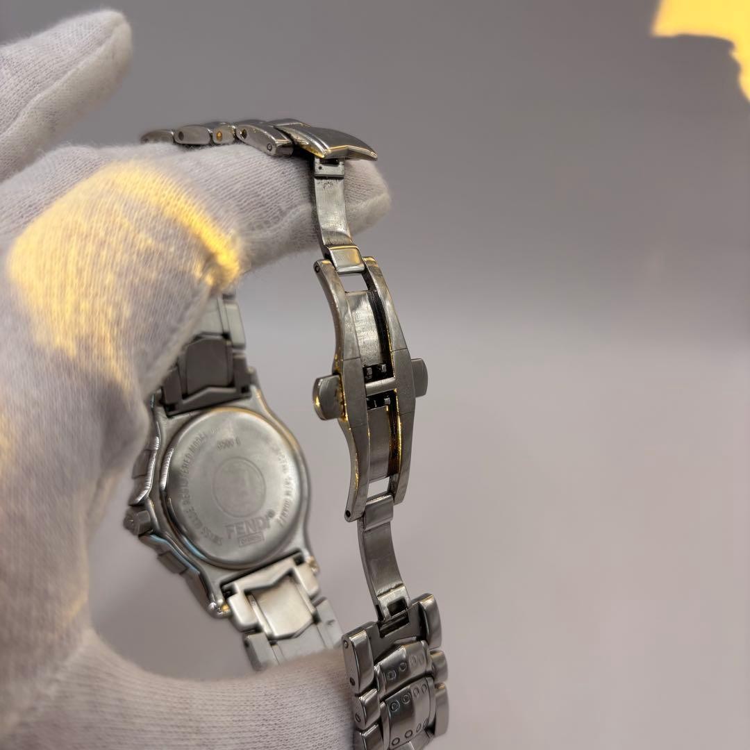 Fendi Men’s Quartz Watch 35mm Silver Gold Leather Used thumbnail 10