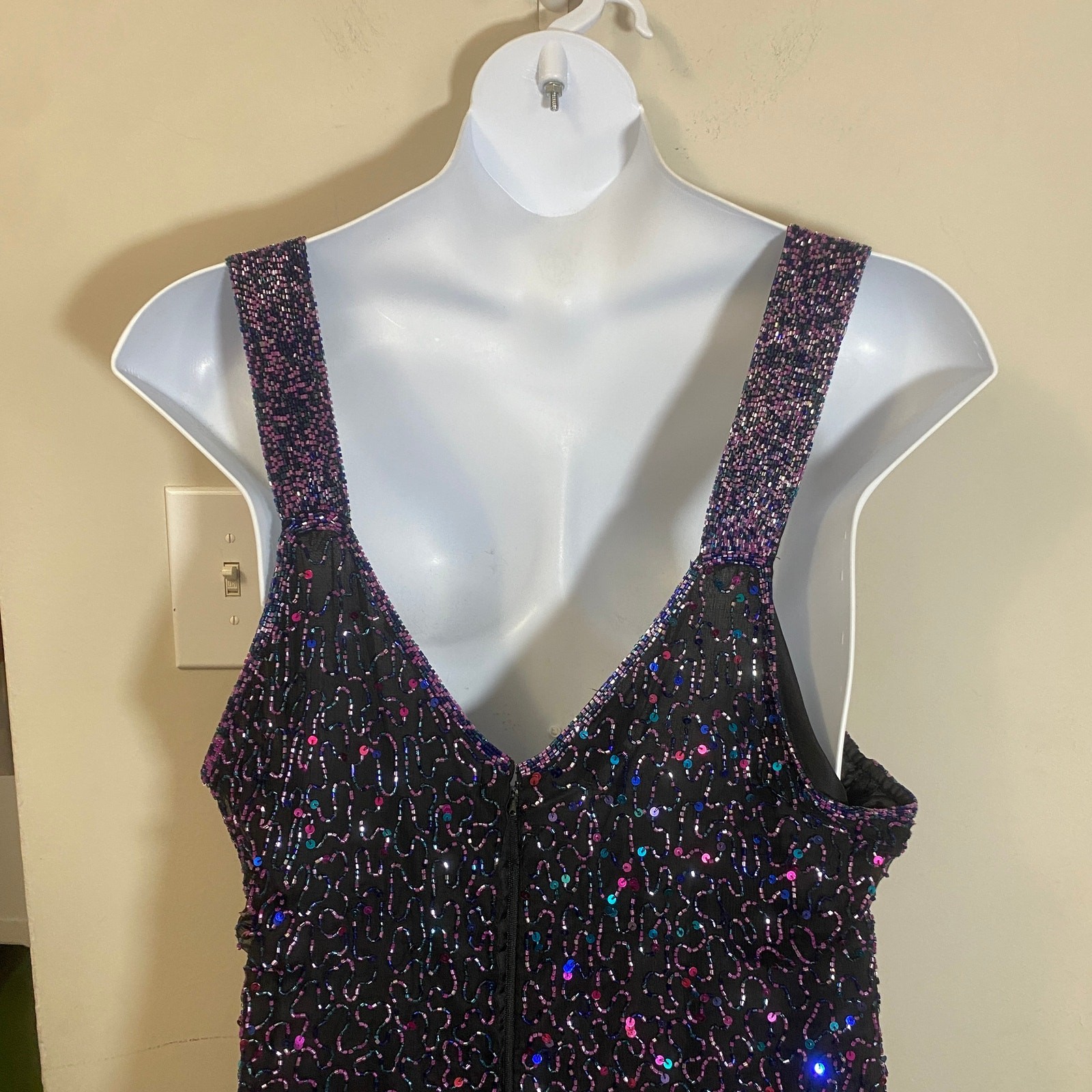 Vintage Carina by Barry Lee Fully Beaded Sequin Gown Formal Dress Sz 3X VTG thumbnail 11