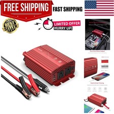 300Watt Pure Sine Wave Power Inverter - DC 12V to AC 110V Car Plug Inverter A...