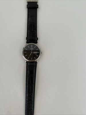 Citizen Eco-Drive Analog E101-S015570 Black Dial Leather Strap Men's Watch CT76