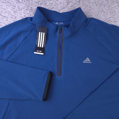 Adidas Golf Pullover Mens XL Quarter Zip Sweater Climacool Blue Mock Neck NWT - Bild 3 von 9