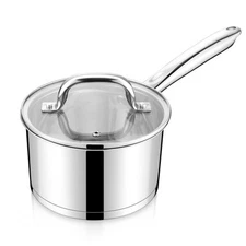 2 Quart Saucepan with Lid Stainless Steel Sauce Pan Small Cooking Pot Tri-Ply...