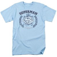 Dc Comics - Superman - Collegiate Wappen - Erwachsenen Unisex T-Shirt - Blau