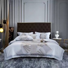 Luxury 4 Piece Bedding Set 100 Cotton Duvet Cover, Flat Sheet 2 Pillowcases