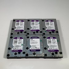 Western Digital WD40PURX Purple 4TB 5400 RPM 3.5" Internal Hard Drive Lot of 6